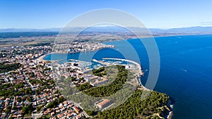 Aerial photo of L`Escala, Costa Brava, Spain photo